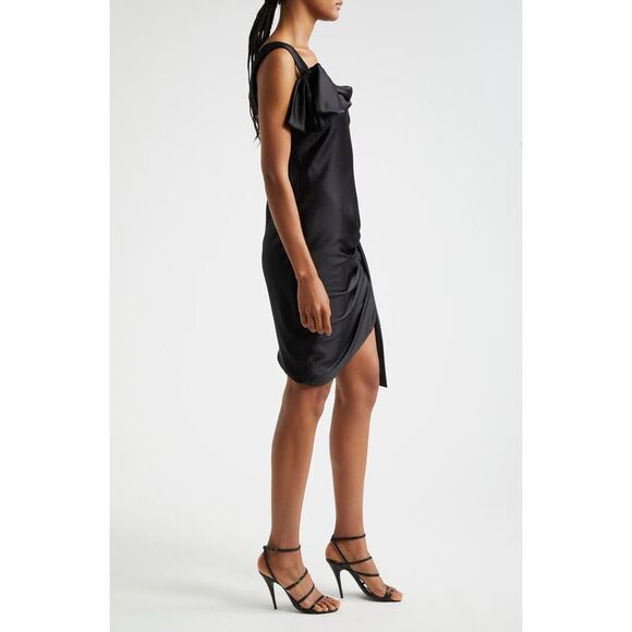 Cinq a Sept Womens Venus Silk Asymmetric Sleeveless Mini Dress Black Size 16 - Picture 2 of 10